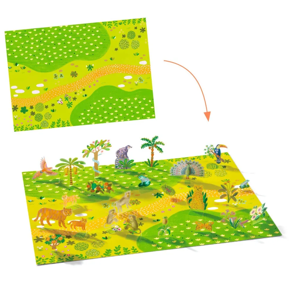 STICKERS : Stickers à relever - Animaux - Djeco