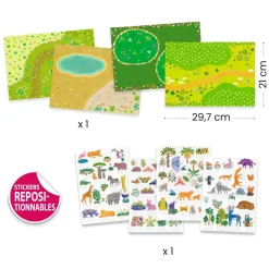 STICKERS : Stickers à relever - Animaux - Djeco