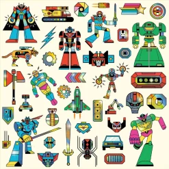 Stickers métallisés : 160 stickers Robots - Djeco