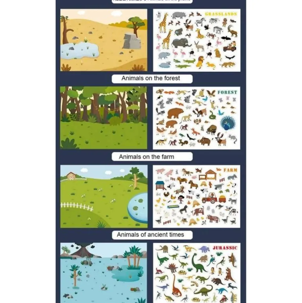 Stickers repositionnables : ANIMAUX - Mideer