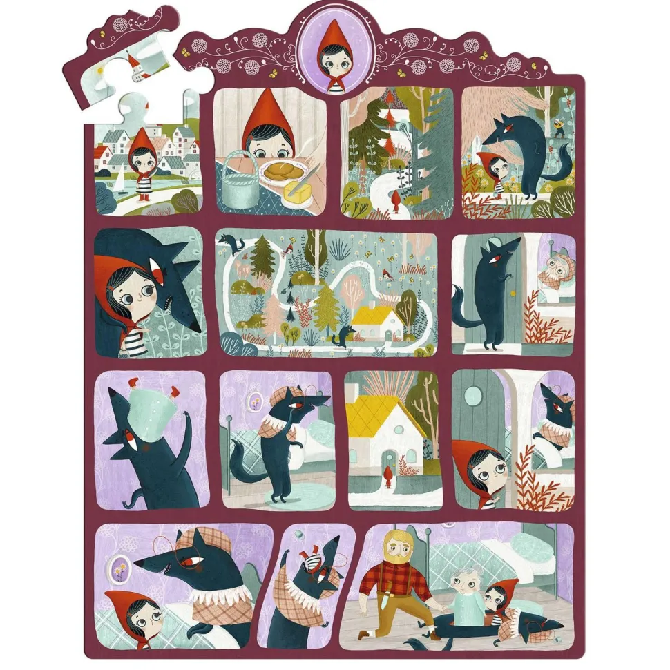 Story Puzzle 35 pièces : Le Petit Chaperon rouge - Djeco