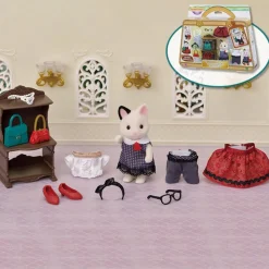 Sylvanian Families 5462 : La valisette de mode et grande soeur chat bicolore - Sylvanian Families