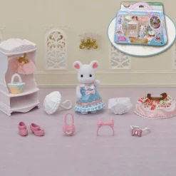 Sylvanian Families 5540 : La valisette de mode et grande soeur souris marshmallow - Sylvanian Families