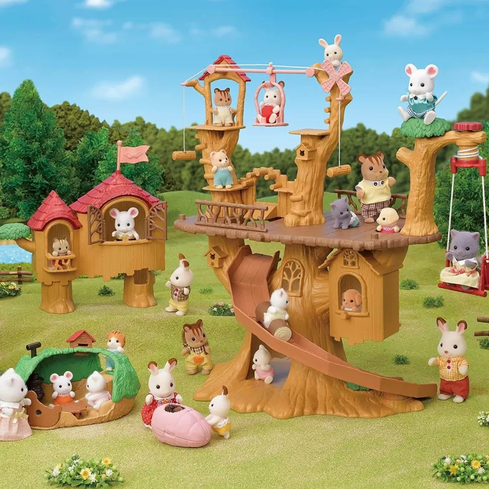 Sylvanian Families : La tyrolienne des bébés et bébé lapin crème - Sylvanian Families