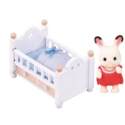Sylvanian Family 5017 : Bébé lapin chocolat dans son lit - Sylvanian Families