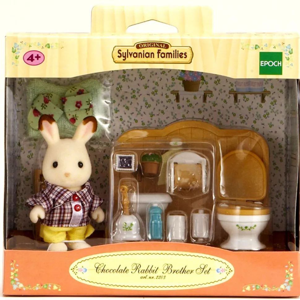 Sylvanian Family 5015 : Frère lapin chocolat aux toilettes - Sylvanian Families