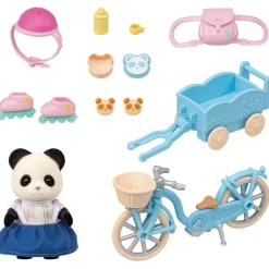 Sylvanian Family 5652 : La fille panda, son vélo et sa remorque - Sylvanian Families