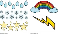 Symboles du temps, set de 6 feuilles A3 avec 36 motifs, collent sur surface lisse - Eduplay