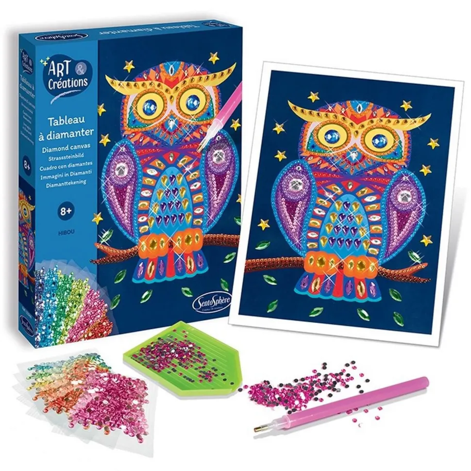 Tableau à diamanter - hibou - Sentosphère