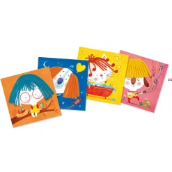 Tableaux de pâte à modeler : Bouclettes et cheveux raides - Djeco