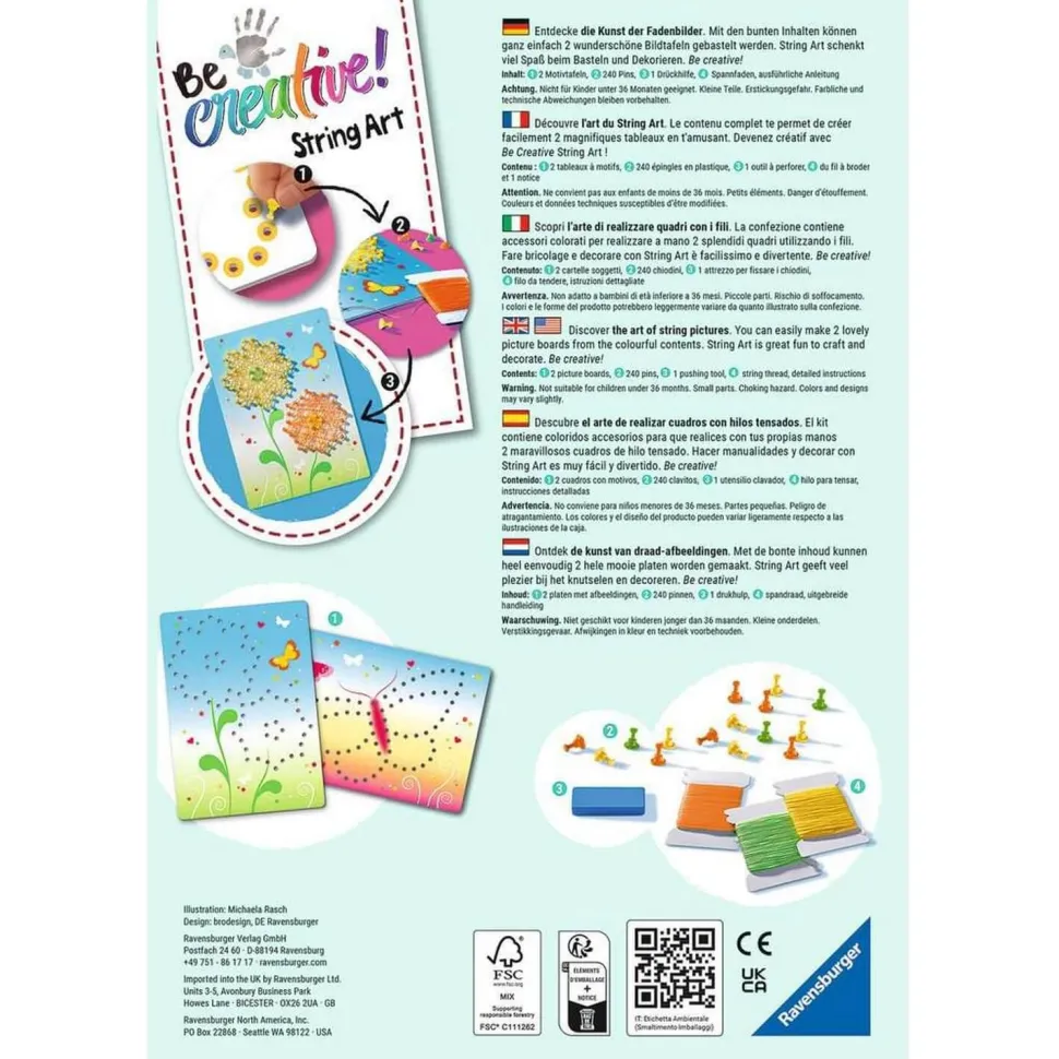 Tableaux en fil tendu String Art : Papillons - Ravensburger