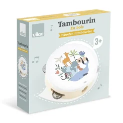 Tambourin en bois, Les animaux du monde - Sarah Betz - Vilac