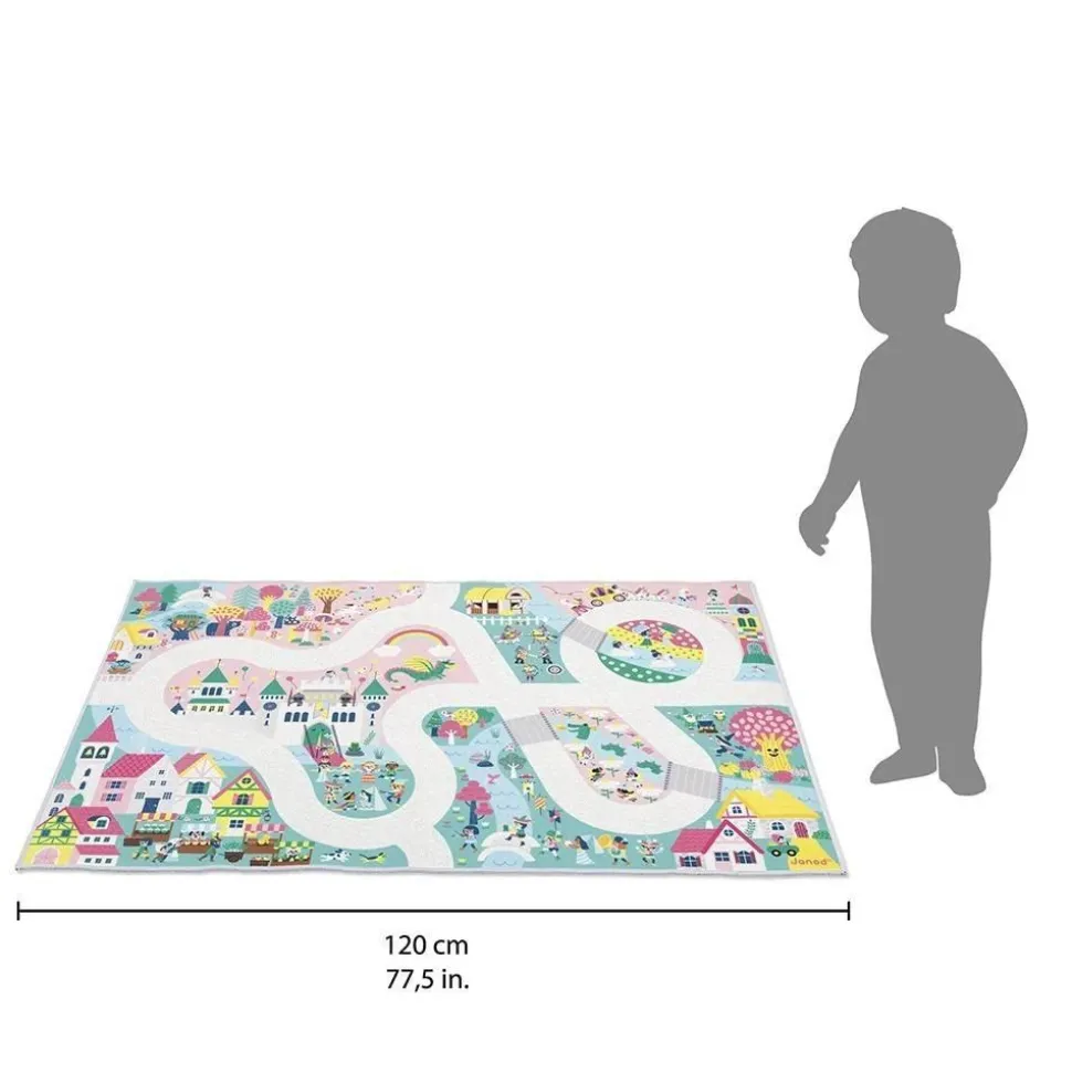 TAPIS AVEC CIRCUIT ROYAUME ENCHANTE - CROSS ROADS - Janod