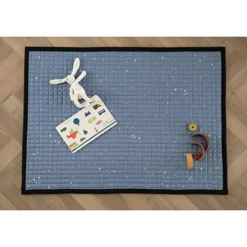 TAPIS UNI COUSU 200 X 130 : BLEU - Love by Lily