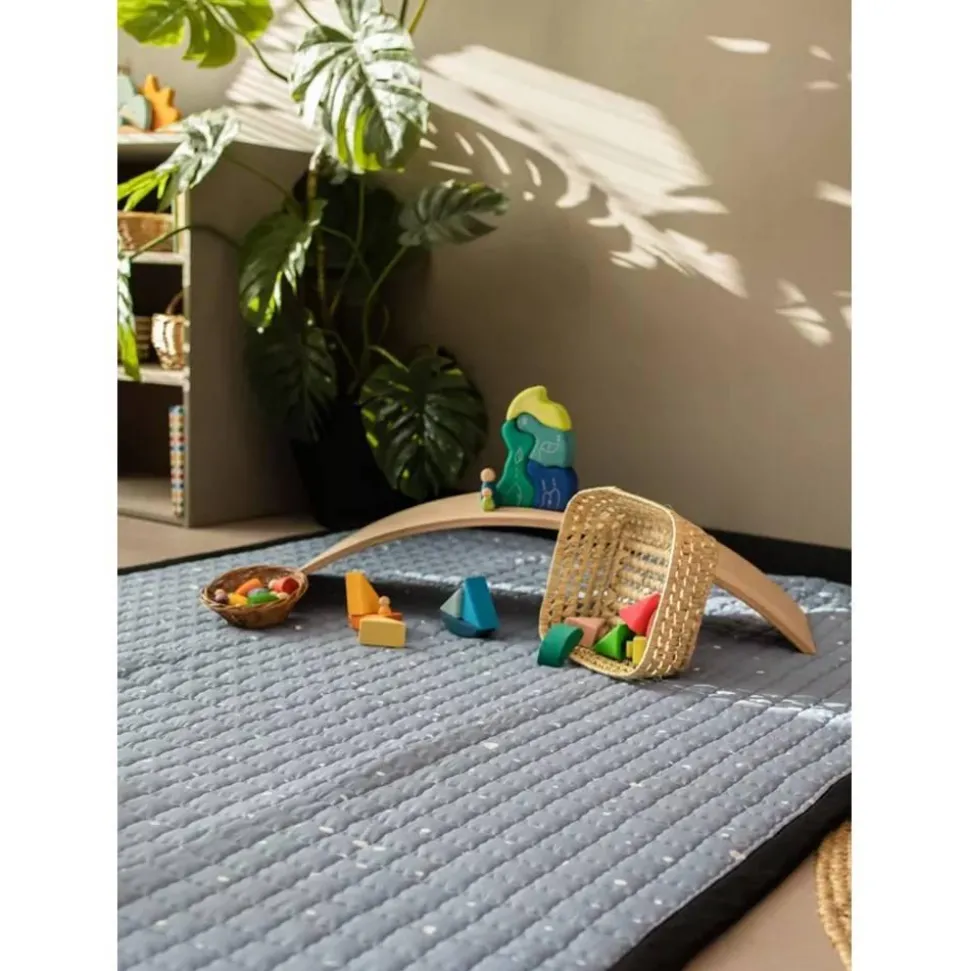 TAPIS UNI COUSU 200 X 130 : BLEU - Love by Lily