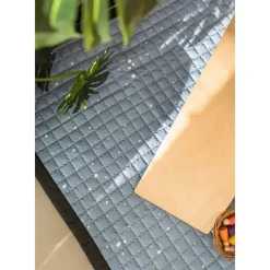 TAPIS UNI COUSU 200 X 130 : BLEU - Love by Lily