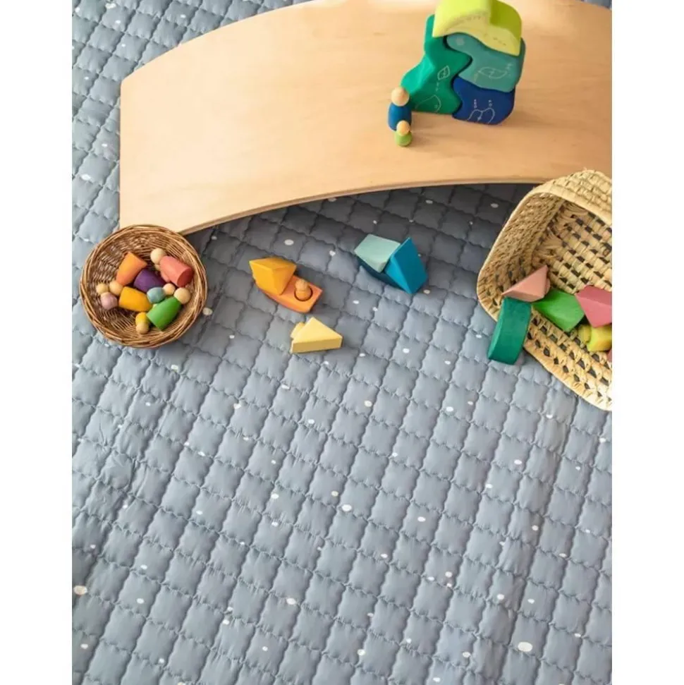 TAPIS UNI COUSU 200 X 130 : BLEU - Love by Lily