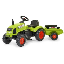 Tracteur à pédales Claas avec remorque et capot ouvrant - Falk / Falquet