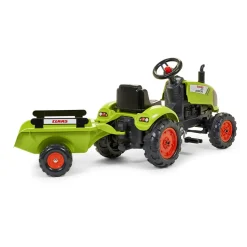 Tracteur à pédales Claas avec remorque et capot ouvrant - Falk / Falquet