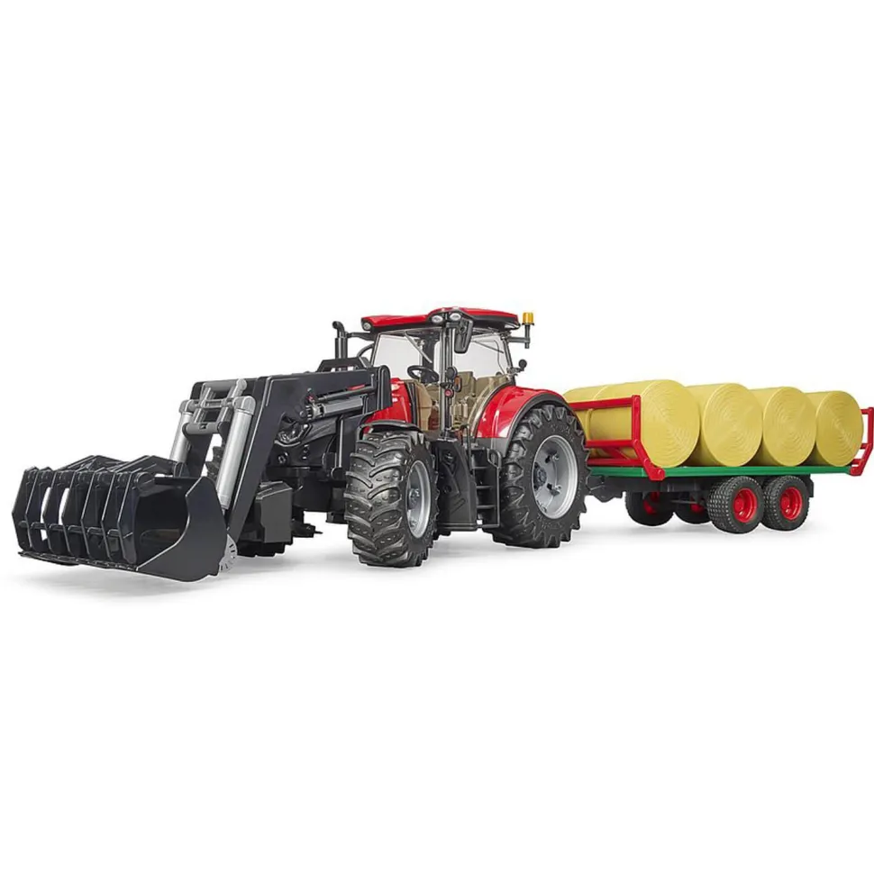 Tracteur Case IH Optum 300CVX avec remorque de transport ball - Bruder