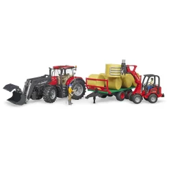 Tracteur Case IH Optum 300CVX avec remorque de transport ball - Bruder