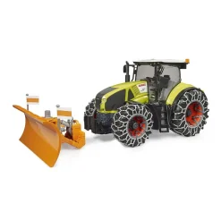 Tracteur Claas Axion 950 avec chaînes à neige et lame de niveleuse - Bruder