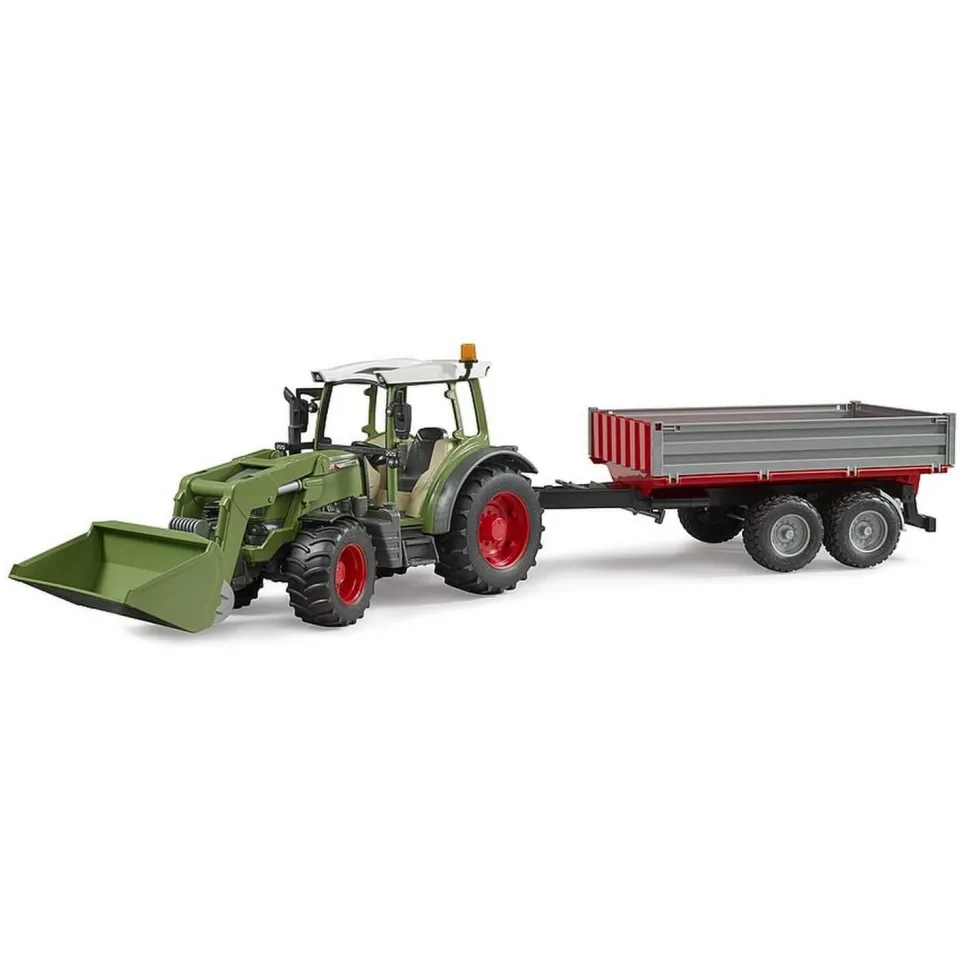 Tracteur Fendt Vario 211 avec chargeur et remorque - Bruder
