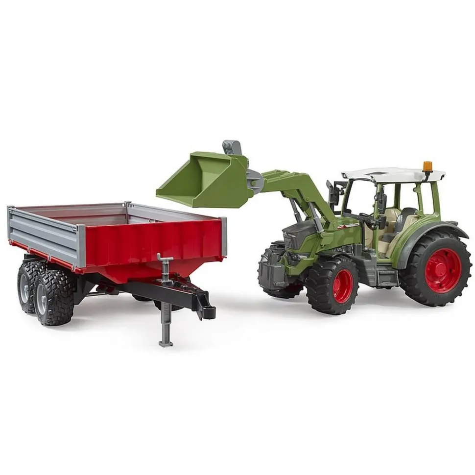 Tracteur Fendt Vario 211 avec chargeur et remorque - Bruder