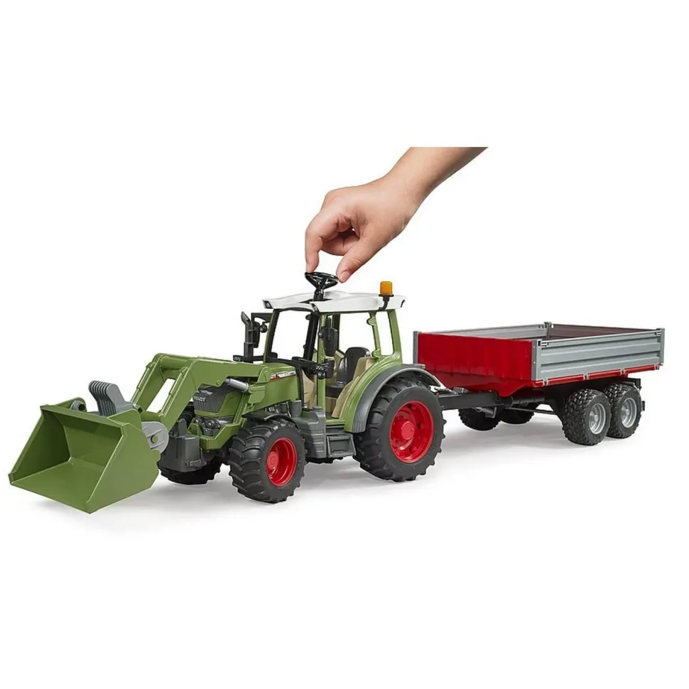 Tracteur Fendt Vario 211 avec chargeur et remorque - Bruder