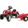 Tracteur Kiddy Farm avec remorque - Rouge - Falk / Falquet