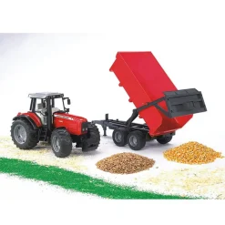 Tracteur Massey Ferguson 7480 avec remorque à benne basculante - Bruder