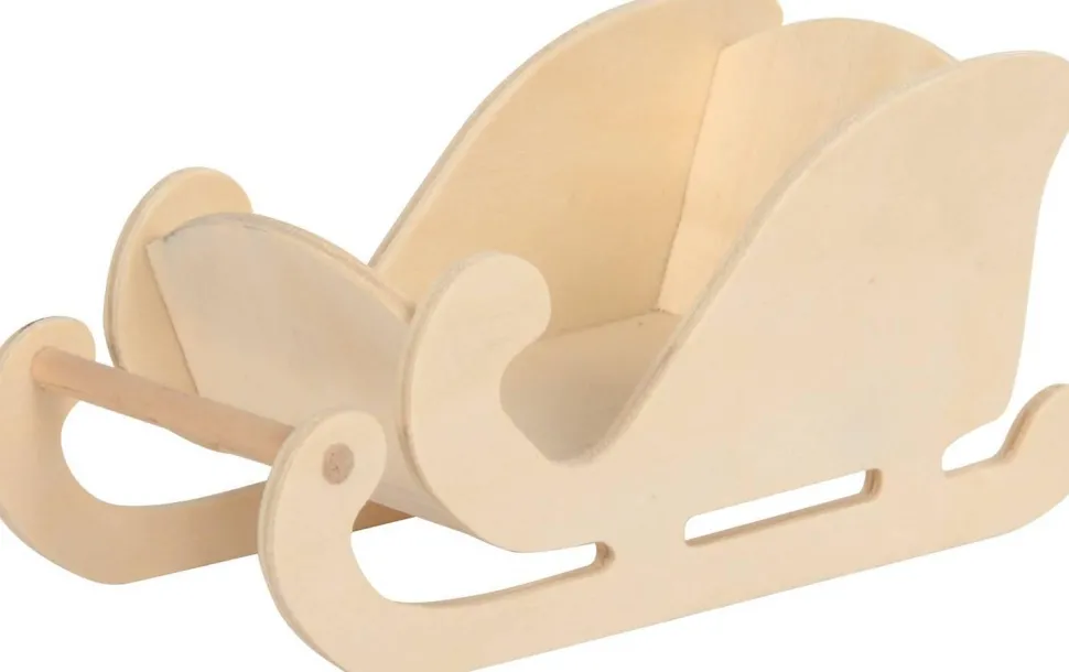 Traîneau du Père Noël, prêt à décorer, Dim. 16 x 7 x 7,5 cm - Eduplay