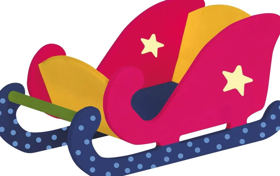 Traîneau du Père Noël, prêt à décorer, Dim. 16 x 7 x 7,5 cm - Eduplay