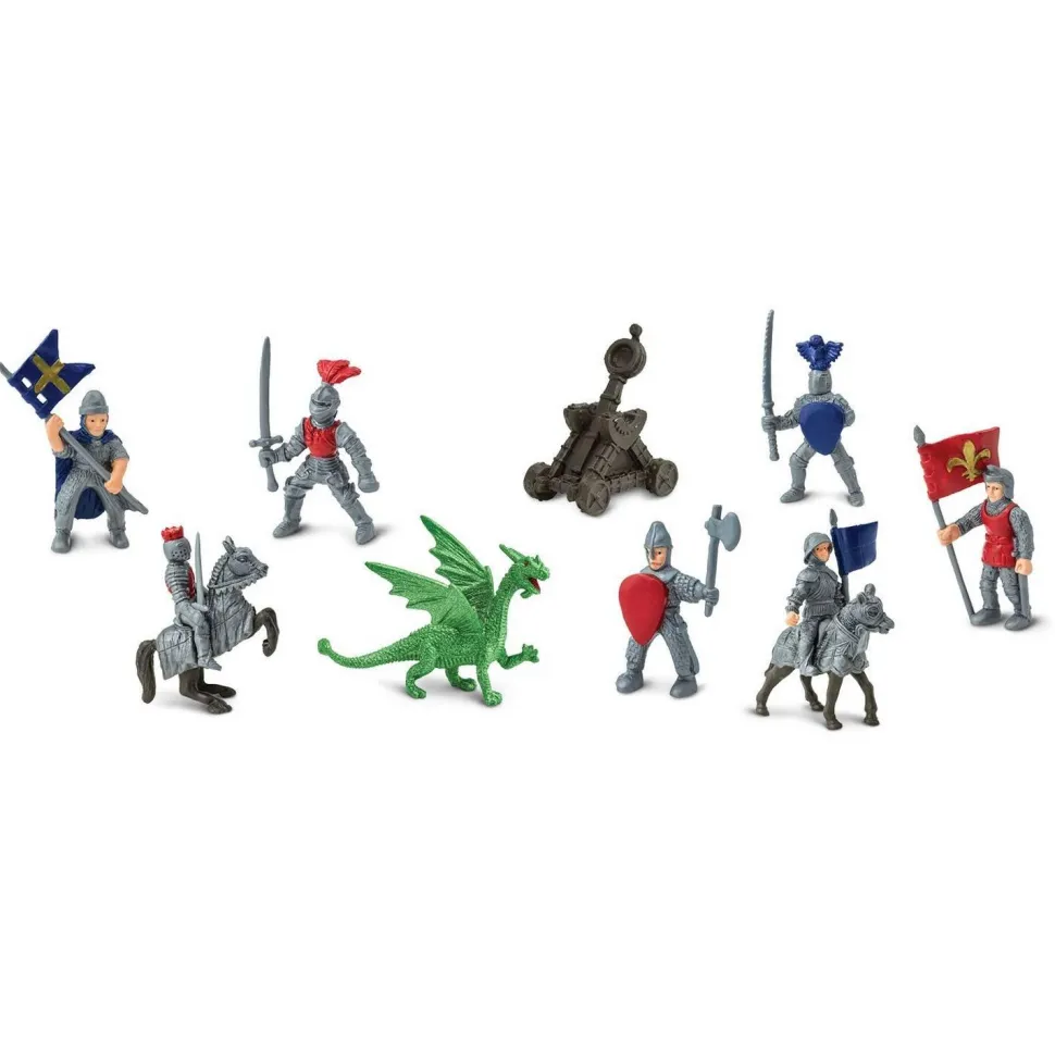 Tube - Figurines Chevaliers + dragon - Safari Ltd