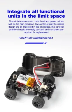 TURBO RACING MICRO MONSTER TRUCK RTR 1/76ÈME Jaune - Turbo Racing