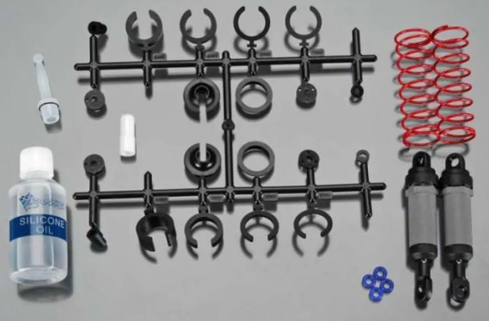 Ultra Shocks (grey) (long) (complete w/ spring pre-load spacers & springs) (2) - Traxxas