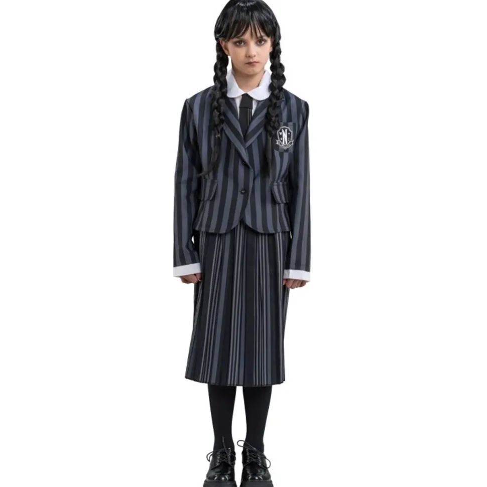 Uniforme Mercredi © noir/gris à rayures - enfant - RueDeLaFete