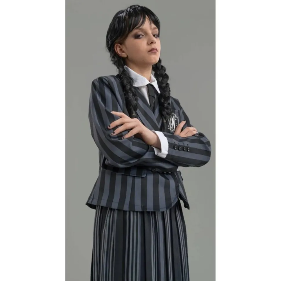 Uniforme Mercredi © noir/gris à rayures - enfant - RueDeLaFete