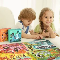 Valisette 4 puzzles - Animaux - 329 pièces - Mideer