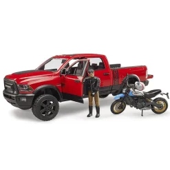 Véhicule Pick-up RAM 2500 Power Wagon avec Ducati Desert Sled et co - Bruder