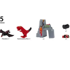 Volcan en éruption et dinosaures - Brio