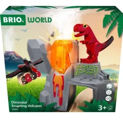 Volcan en éruption et dinosaures - Brio
