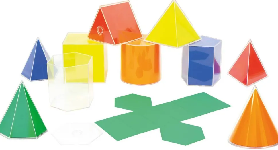 Volumes géométriques avec développement, set de 10 pces - Eduplay