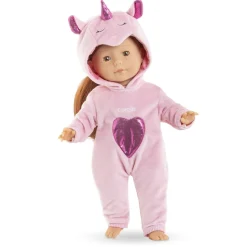 Vêtement pour ma poupée Corolle 36 cm : Combinaison rose pyjama licorne - Corolle