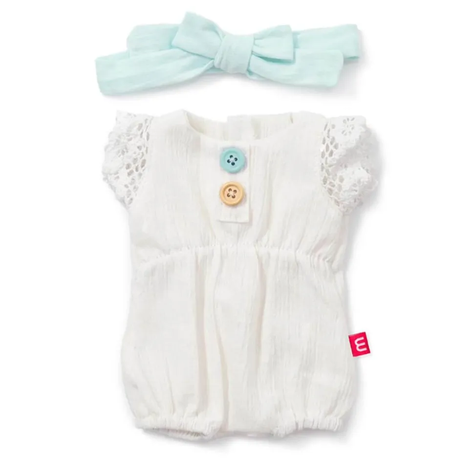 Vêtement pour poupée 38 cm : Barboteuse blanche - Miniland