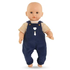 Vêtement pour poupon 30 cm : T-shirt et Salopette marine - Corolle