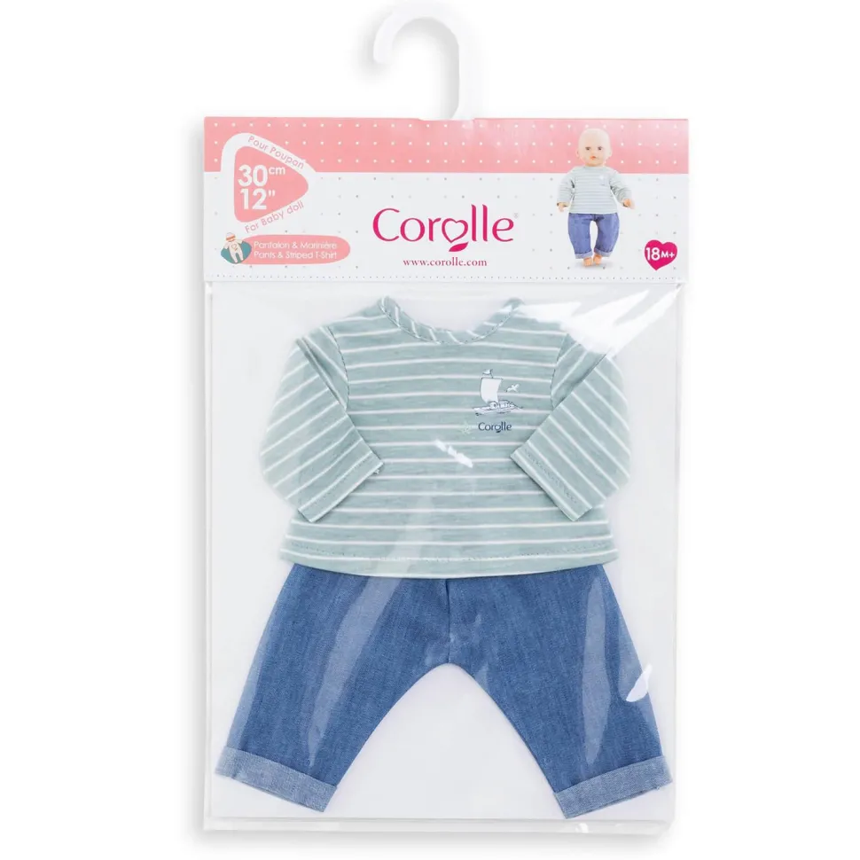 Vêtements pour mon premier poupon Corolle 30 cm : Pantalon et marinière Bords de Loire - Corolle