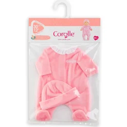 Vêtements pour petit poupon 30 cm : Pyjama Rose et Bonnet - Corolle
