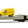 Wagon plat LADKS à trois essieux STVA SNCF avec 2CV Citroen La Poste Periode IV HO Jouef - Jouef